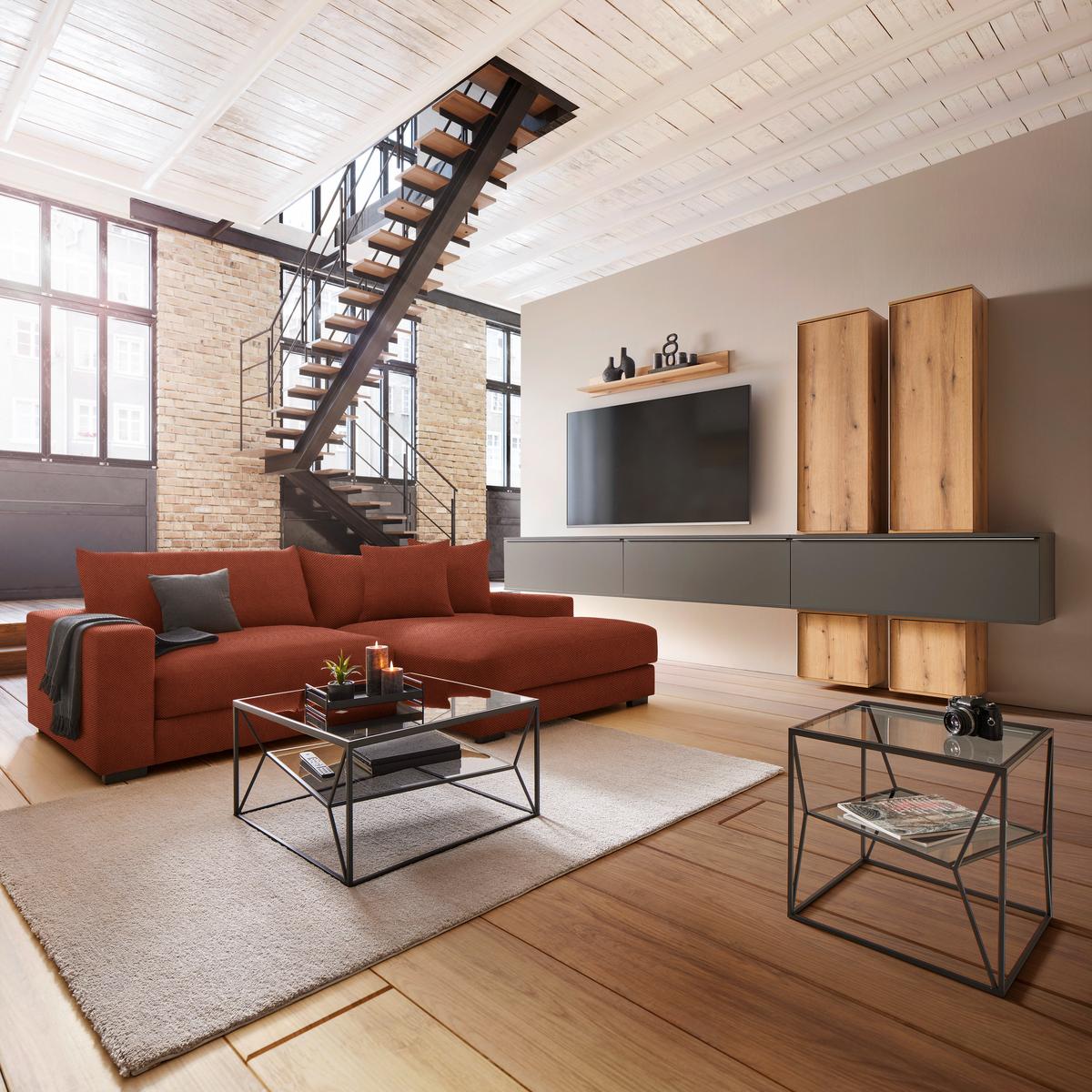 Ecksofa Pedro Terracotta - Terracotta, MODERN, Textil (265/83/180cm) - Mömax