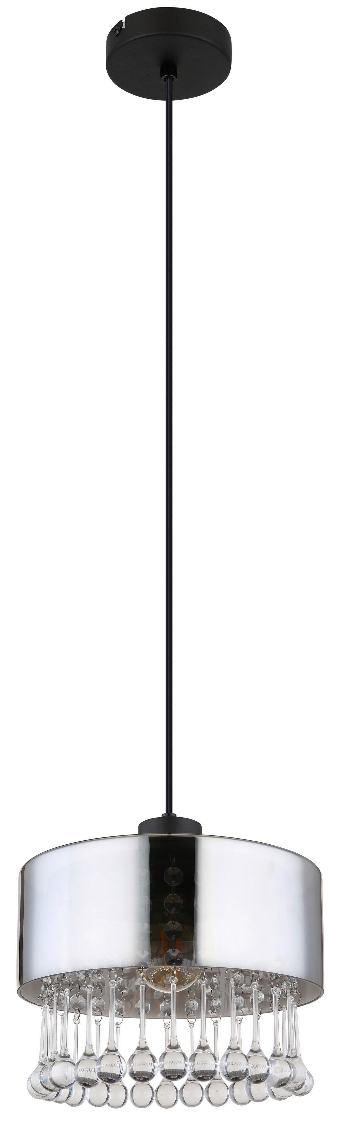 Függőlámpa 15884h1 - fekete/átlátszó, Konventionell, műanyag/Üveg (25/120cm) - Globo