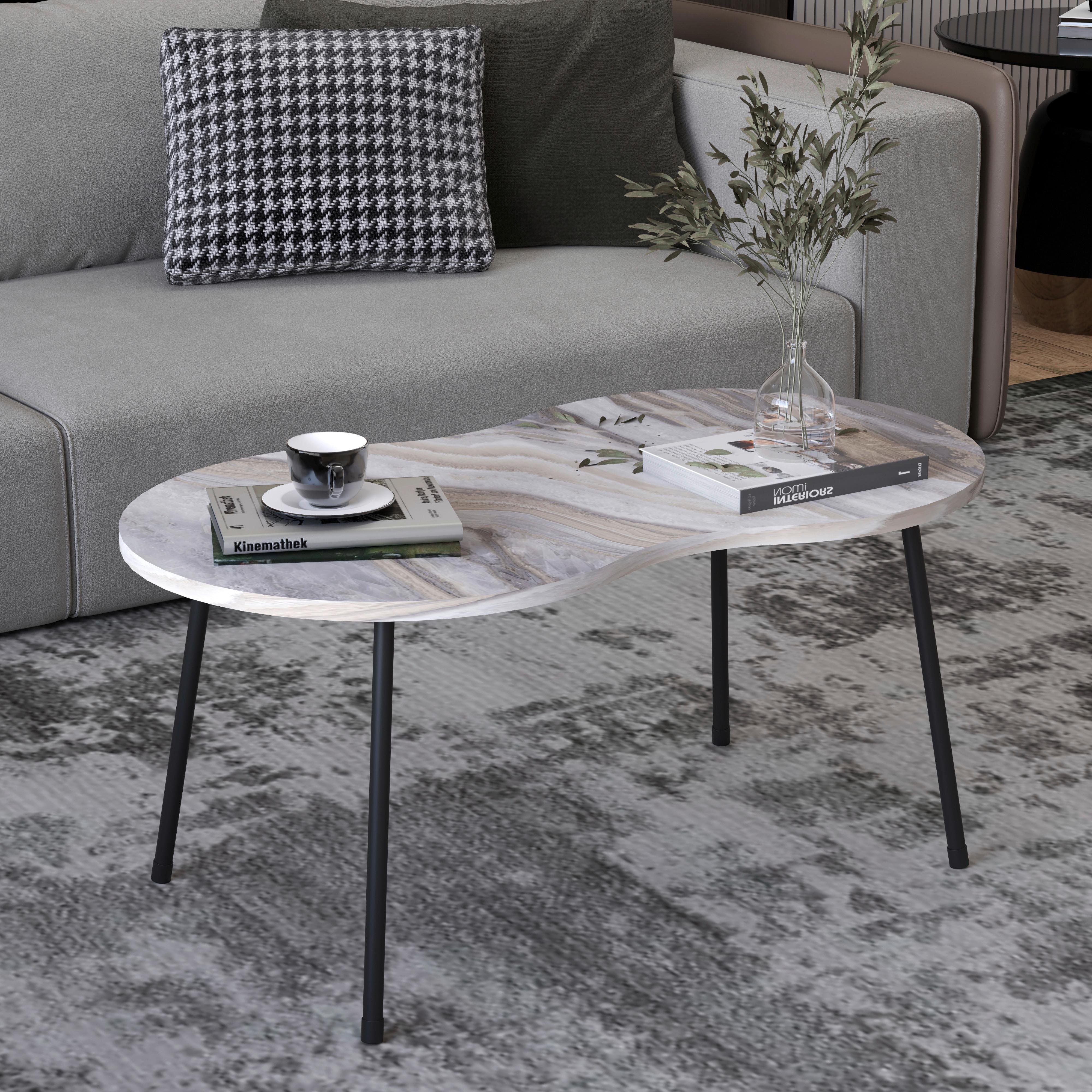 COUCHTISCH MIROLA - Weiss/Schwarz, Design, Holzwerkstoff (90/41/42cm) - MID.YOU