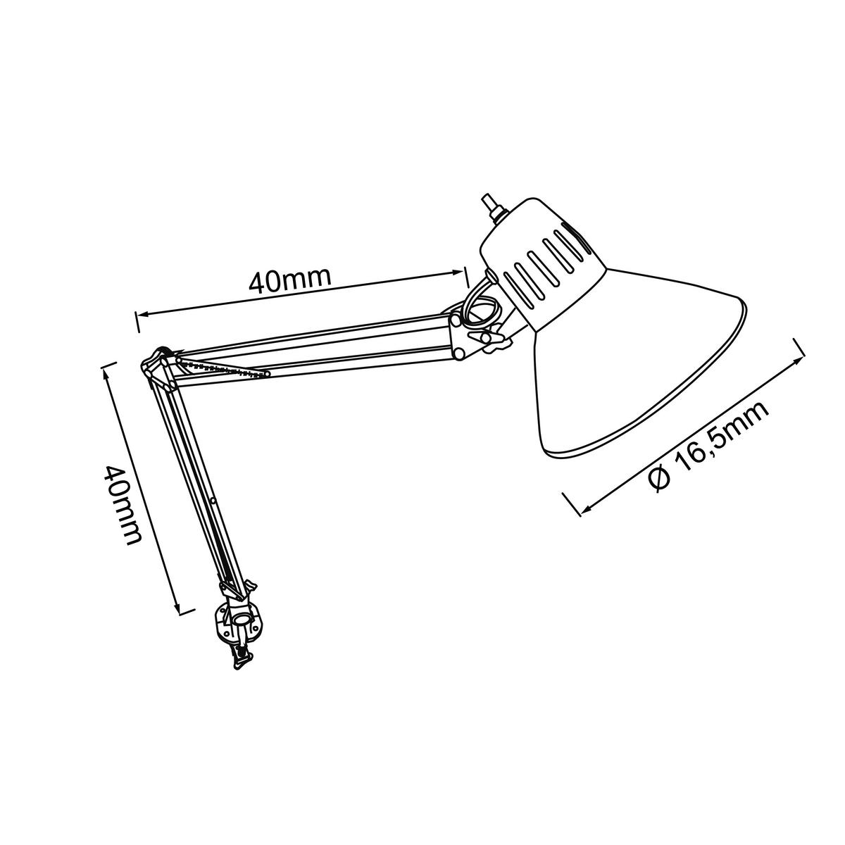Klemmleuchte Hobby Schwarz max. 40 Watt - Schwarz, KONVENTIONELL, Metall (17/70cm) - Brilliant
