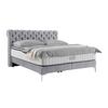 Boxspringbett Queen in Hellgrau ca. 180x200cm - Chromfarben/Goldfarben, KONVENTIONELL, Textil (180/200cm) - Premium Living