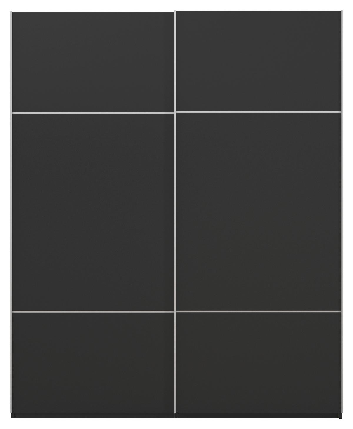 Omara Z Drsnimi Vrati Covalo, Črna - črna/barve aluminija, Konvencionalno, kovina/leseni material (162/223/68cm) - Novel