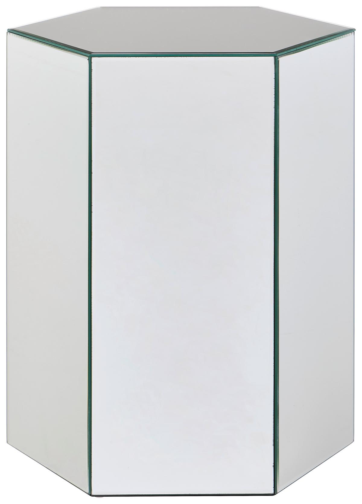 STOLIK NA KWIATY LILA - przejrzysty, Design, materiał drewnopochodny/szkło (40/48/40cm) - MID.YOU