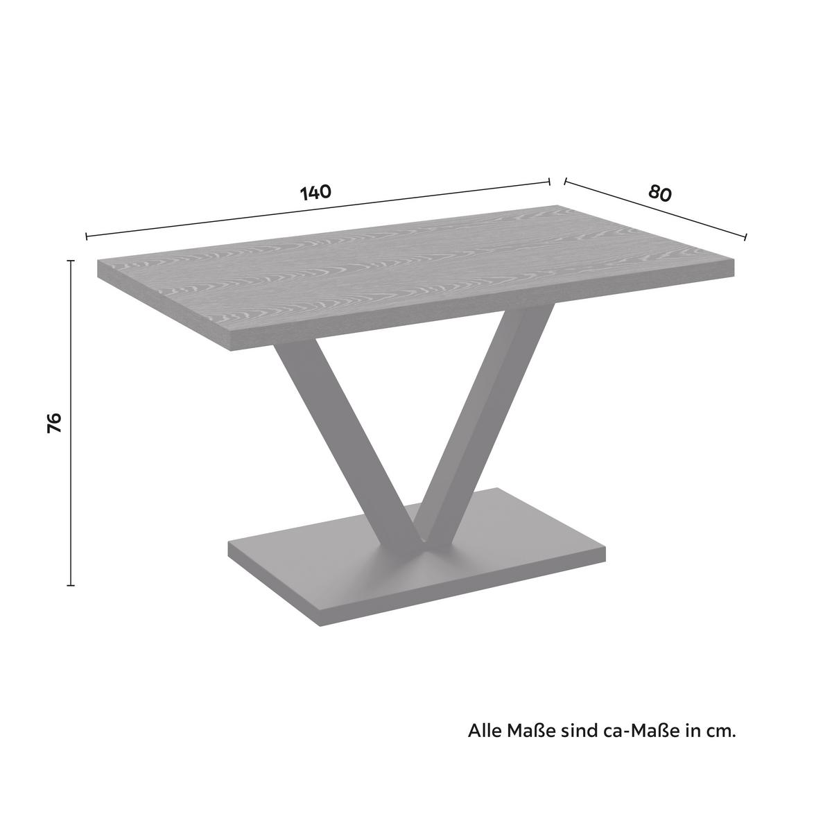 Esstisch Loca Holz/MDF Schwarz ca. 140x80x76 cm - Schwarz, MODERN, Holz/Holzwerkstoff (140/76/80cm) - Bessagi Home