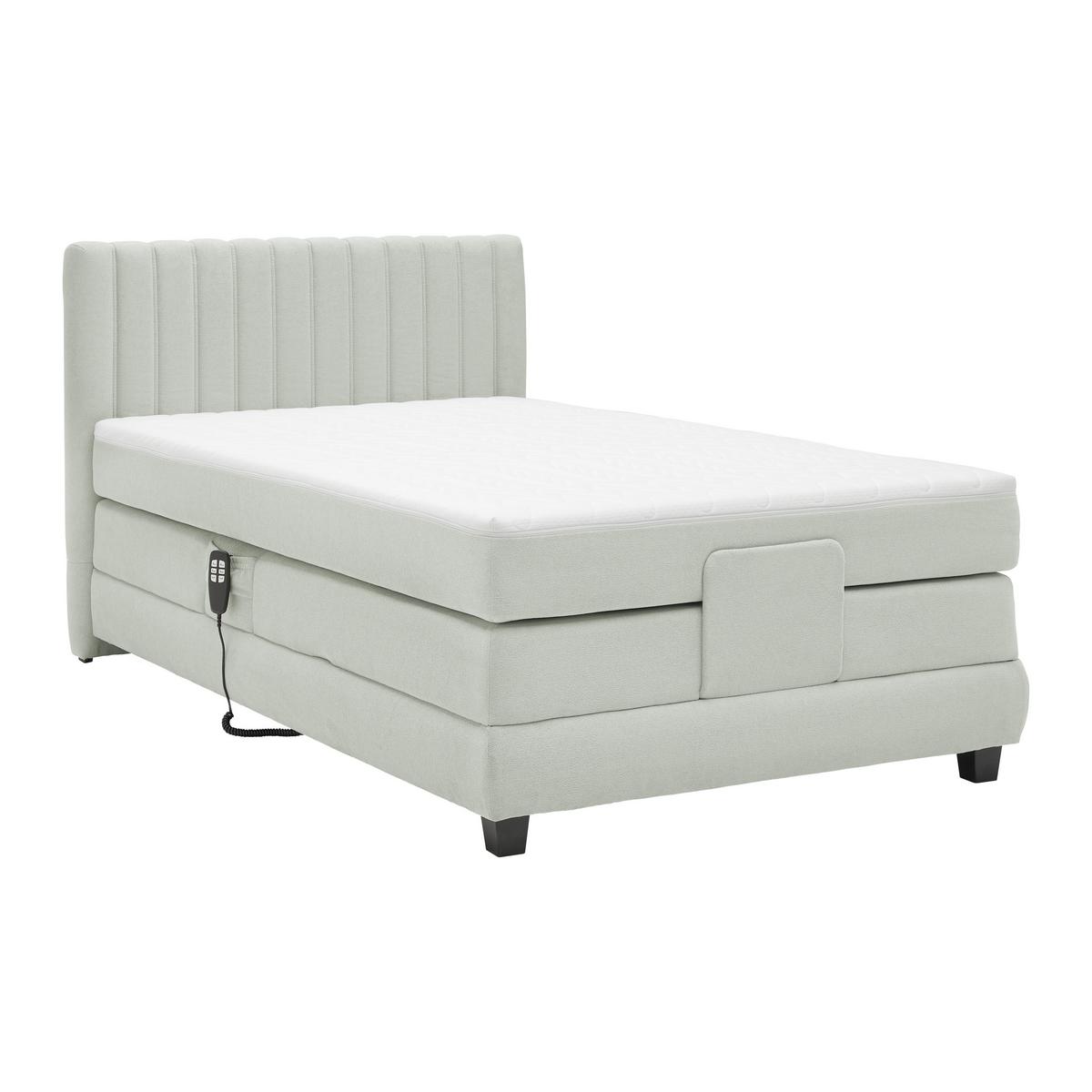 Boxspring Krevet Dixon - svijetlo siva/crna, Konvencionalno, drvni materijal/drvo (100/200cm) - Premium Living