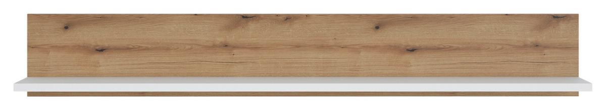 Poliță de perete CALABRIA - alb/culoare lemn stejar, Trend, material pe bază de lemn (160/24/21,6cm) - Modern Living