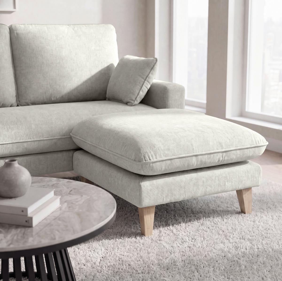 Kanapé Ülőkével Illa - világosszürke, Modern, textil/fa (154/84/86cm) - Bessagi Home