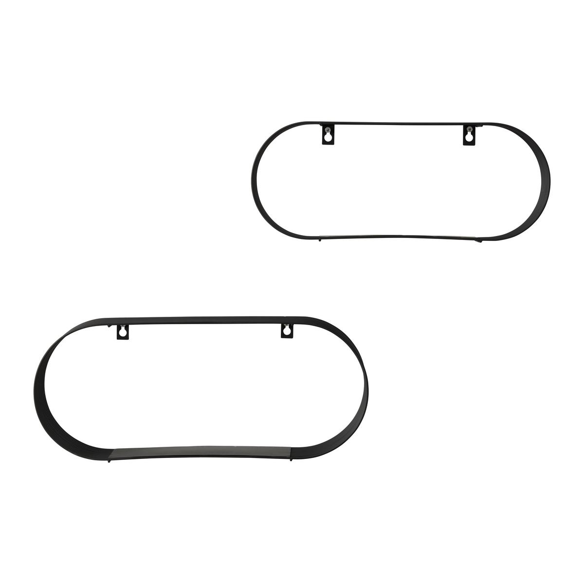 Set Zidnih Polica Jessica - crna, Moderno, metal (43/18/10cm) - Modern Living