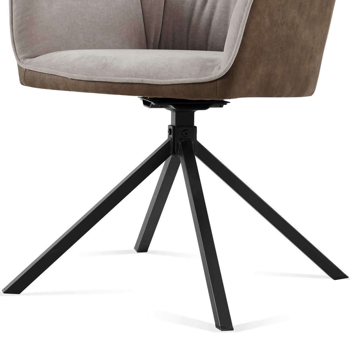 KRZESŁO Z PODŁOKIETNIKAMI PATTI - beżowy/czarny, Modern, metal/tkanina (58/81/60,5cm) - Mömax