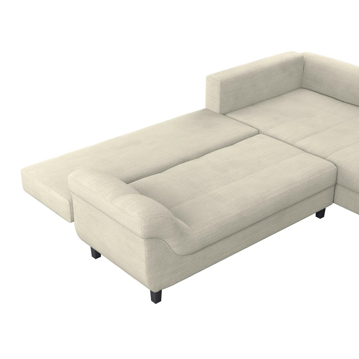 Kutna Garnitura Mendoza - svijetlo siva/crna, Konvencionalno, tekstil (309/197cm) - Modern Living