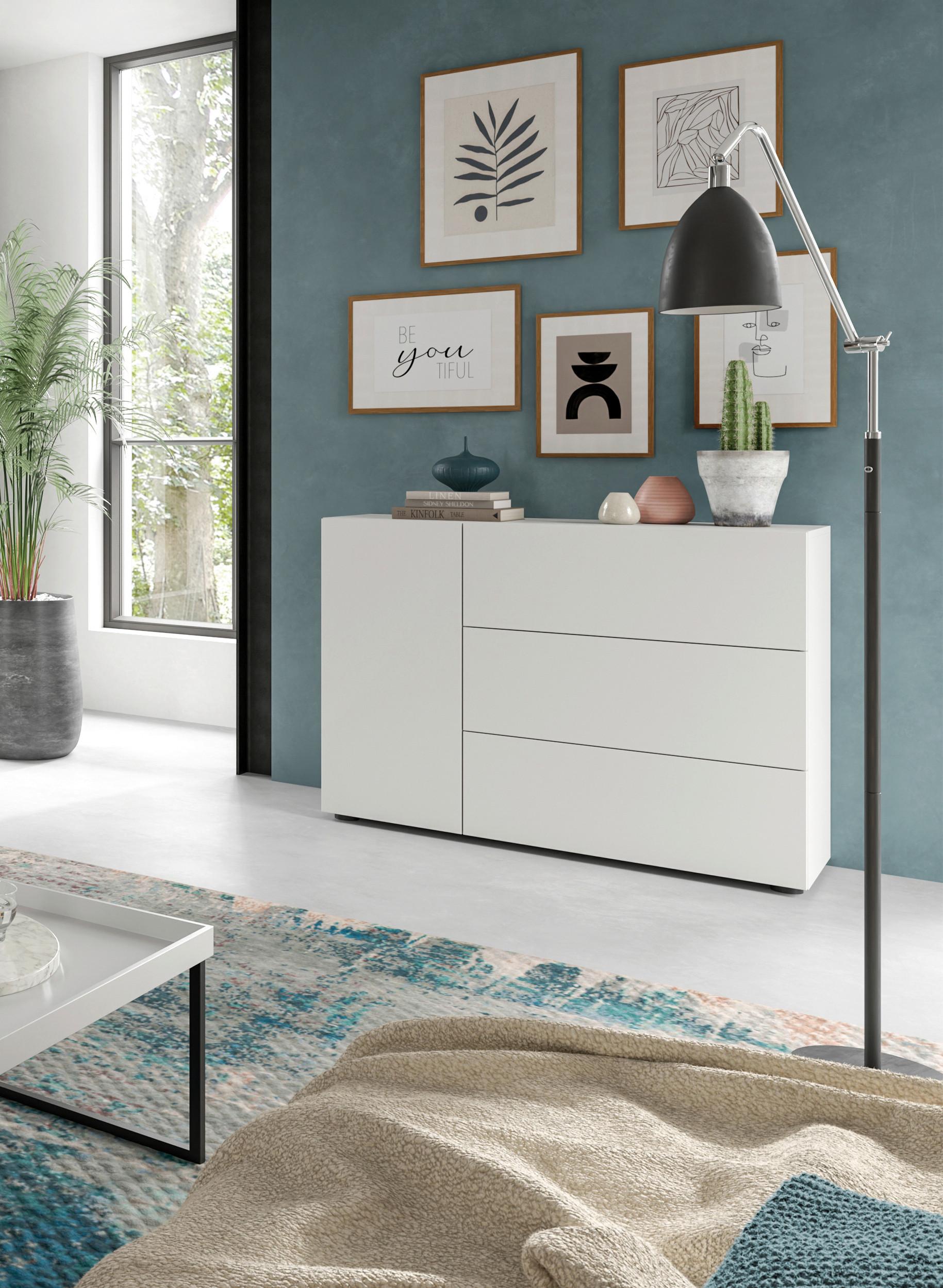 Komoda Samba, Bela - Design, leseni material (105/80/37cm) - MID.YOU
