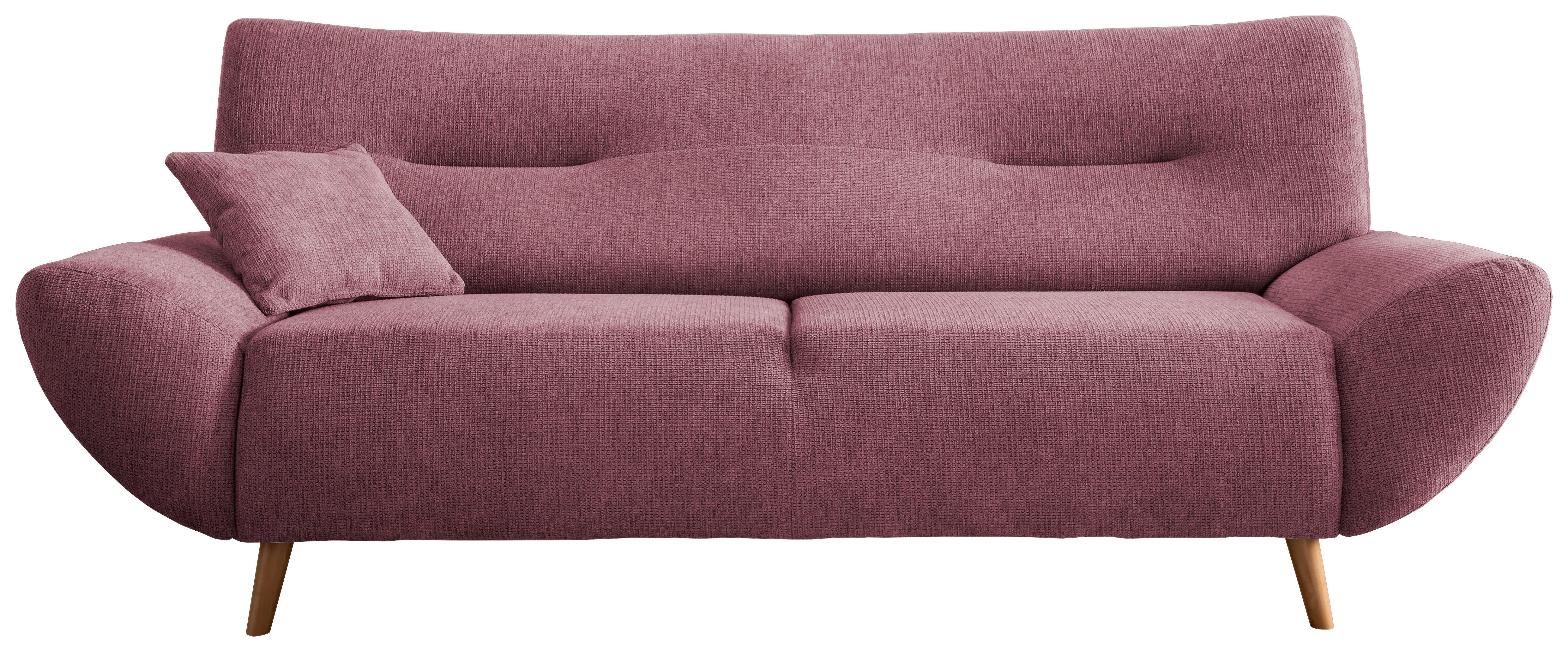 3-Sitzer-Sofa Drago Brombeere Chenille - Wildeiche/Brombeere, MODERN, Holz/Textil (205/81/90cm) - MID.YOU