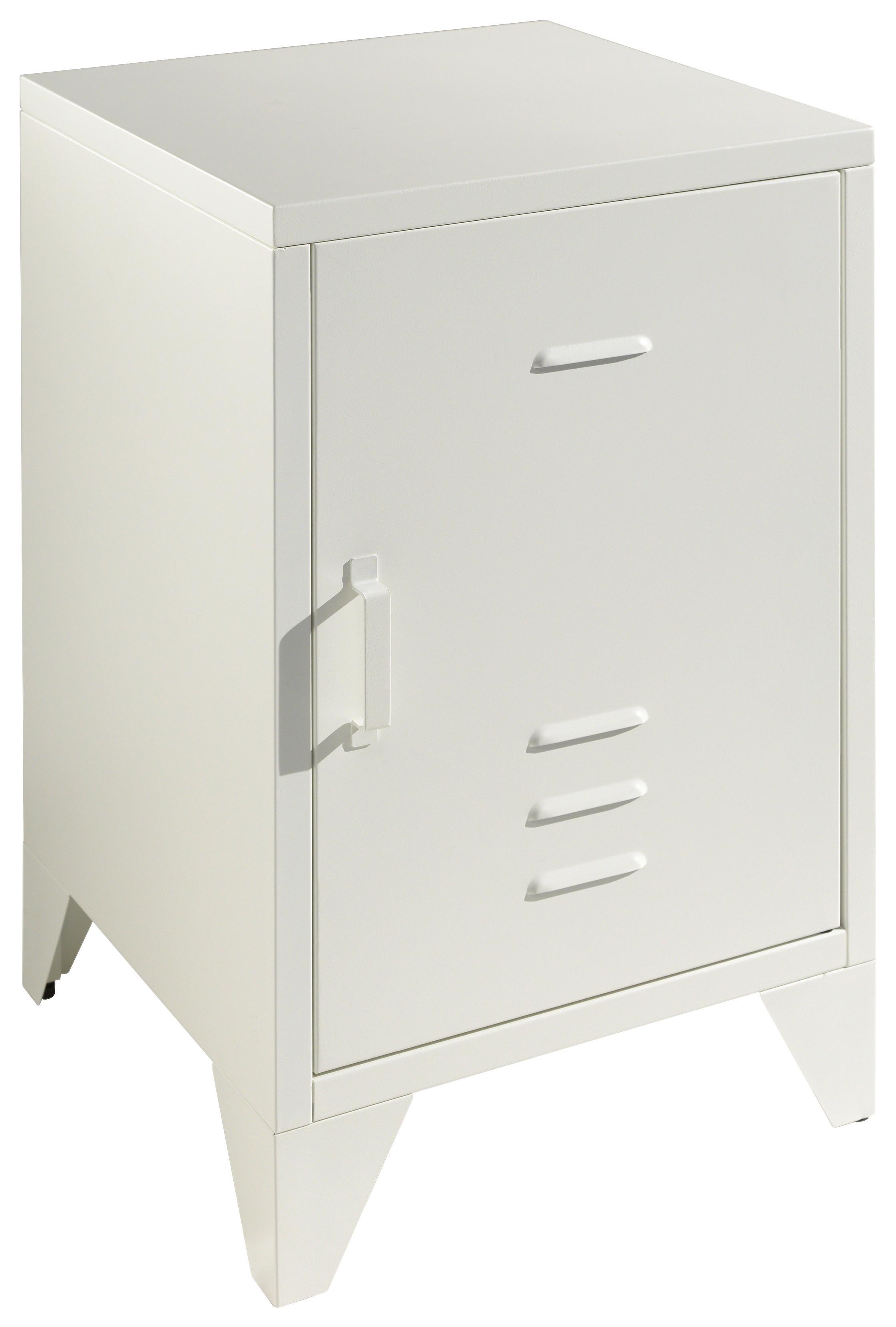 Nachtkästchen Bronxx Weiß - Weiß, MODERN, Metall (40/60/40cm) - Vipack