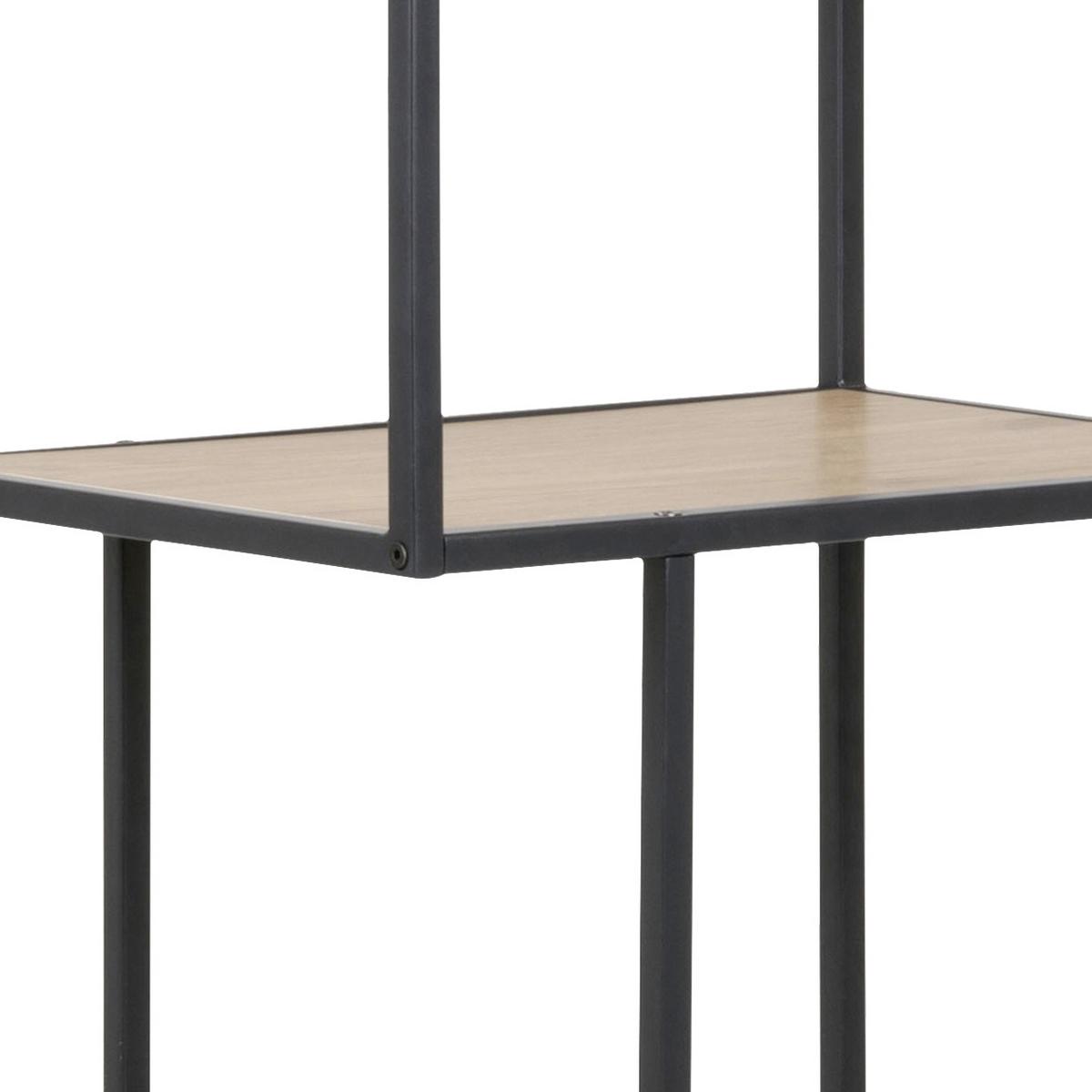 REGAŁ SEAFORD - kolor dębowy/czarny, Trend, materiał drewnopochodny/metal (77/185/35cm) - Xora
