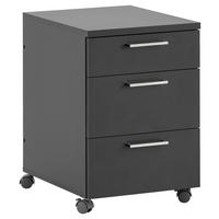Rollcontainer "Serie 1500" , schwarz - Anthrazit/Nickelfarben, KONVENTIONELL, Holzwerkstoff/Metall (41,2/60,1/49,6cm) - MID.YOU