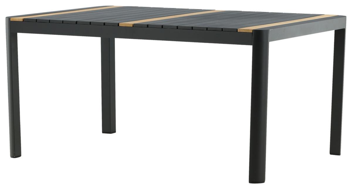 GARTENTISCH TOGO - Schwarz, KONVENTIONELL, Holz/Metall (150/90/75cm) - Gardenson
