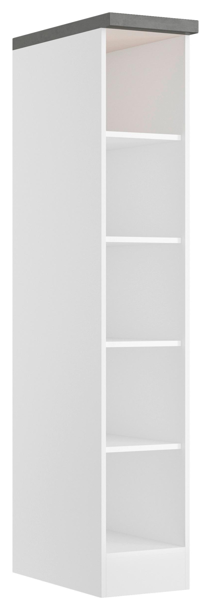 Regal Monza ca. 30x166 cm Weiß/Grau - Weiß/Grau, LIFESTYLE, Holzwerkstoff (30/166/60cm) - Held
