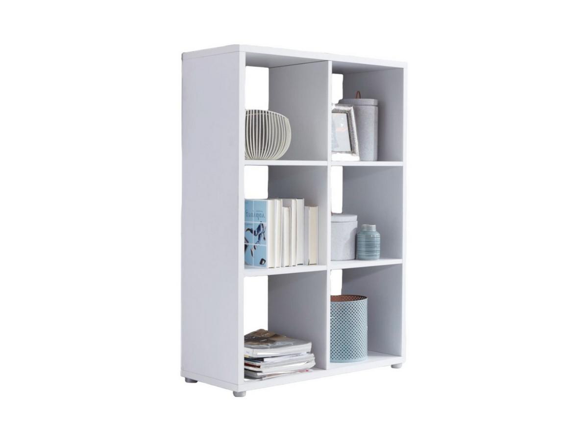 Standregal Nizza Typ 11 Weiß - Silberfarben/Weiß, MODERN, Holzwerkstoff/Kunststoff (72/108,5/33cm) - MID.YOU