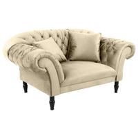 Fotelj Cupido, Bež - črna/bež, Design, tekstil/les (180/94/103cm) - MID.YOU