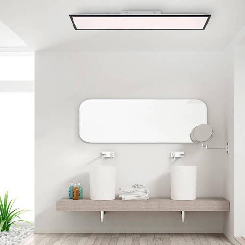 Deckenleuchte Flat in Schwarz max. 37 Watt - Schwarz, Basics, Kunststoff/Metall (119,5/29,5/7cm)