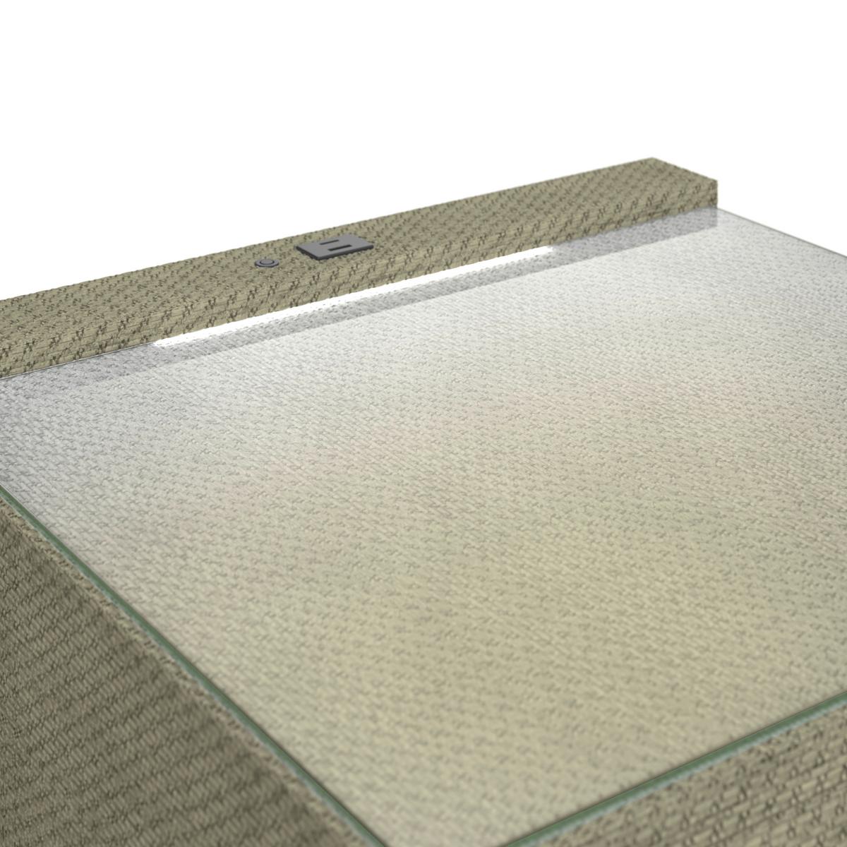 Noćni Stočić Brisbane I - zelena, Trendi, staklo/tekstil (49,5/56,5/46cm) - Premium Living