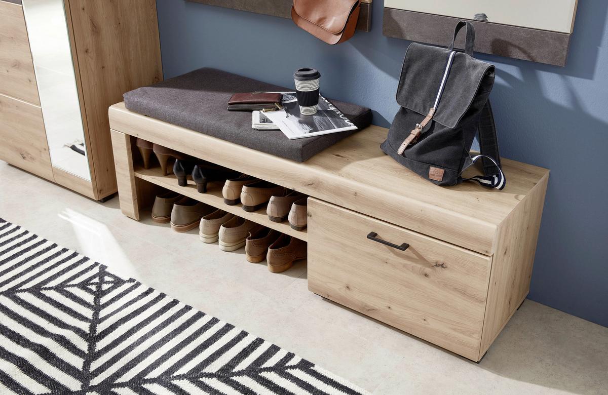 Garderobenbank in Eichefarben - Eichefarben/Braun, Modern (140/48/38cm) - Mömax