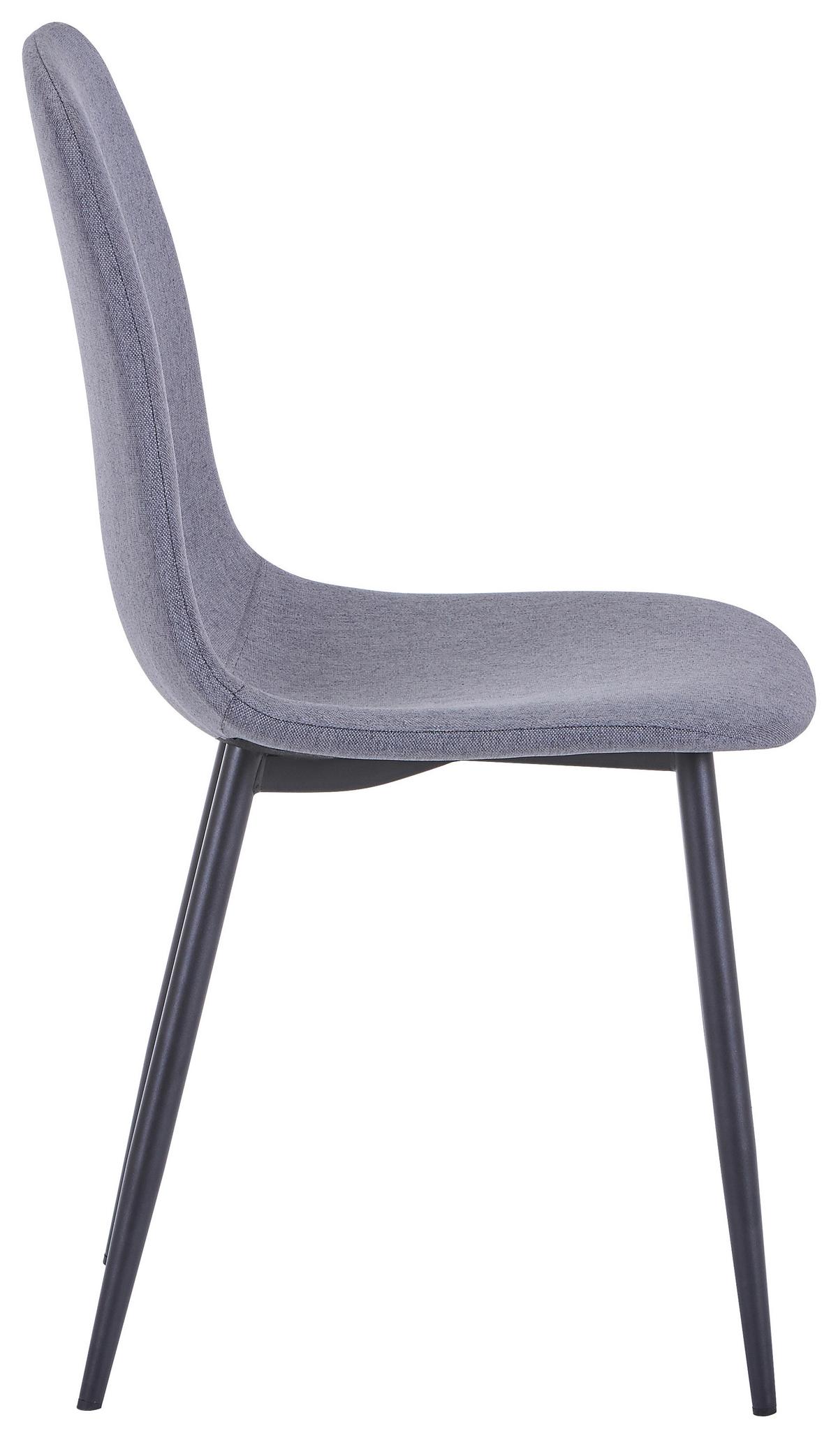 Stuhl Dana Dunkelgrau - Dunkelgrau/Anthrazit, Lifestyle, Textil/Metall (44/87/54cm) - Mömax