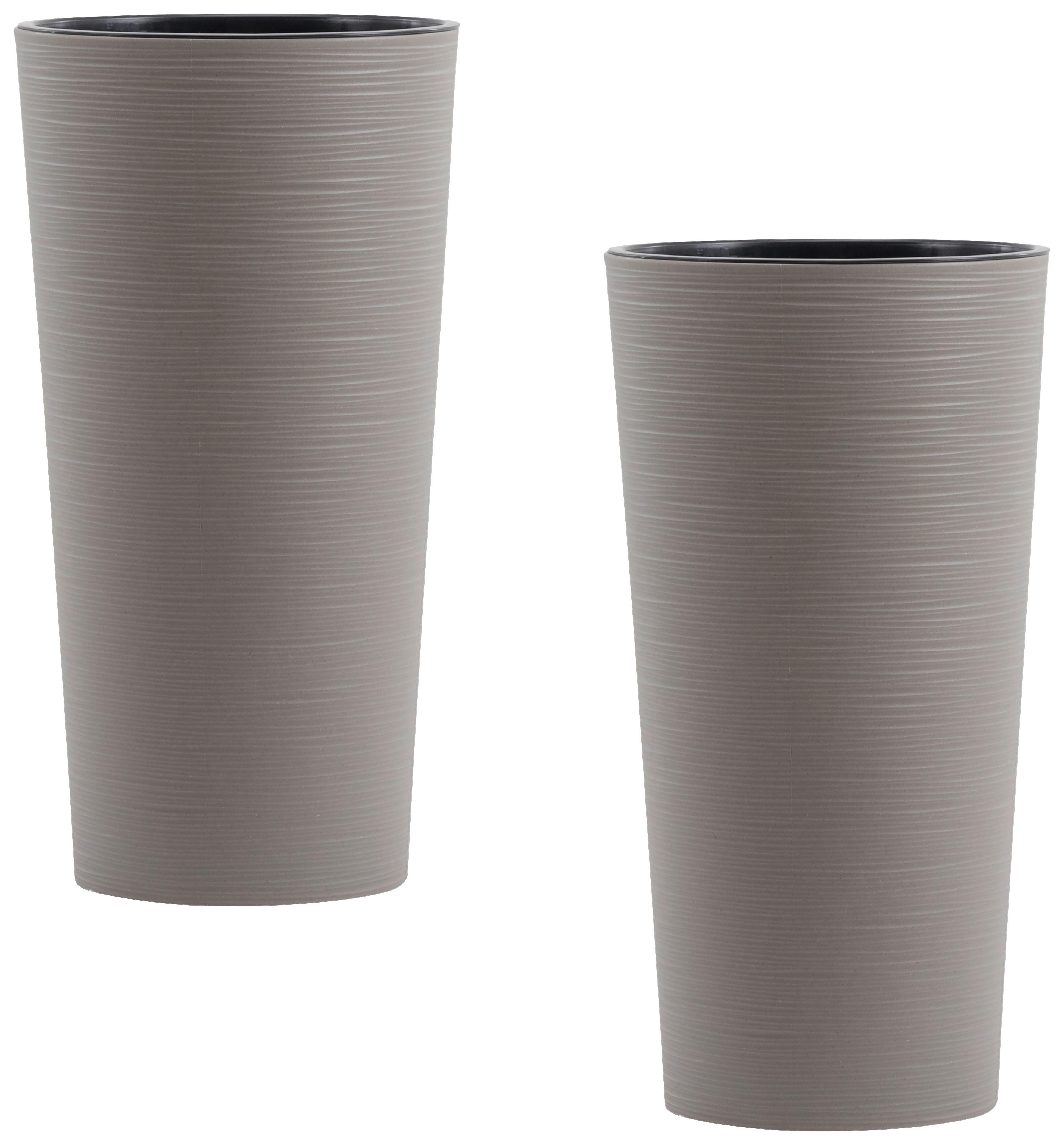 Übertopf-Set Grau, 2-teilig - Grau, Basics, Kunststoff (30/57cm) - Siena Garden