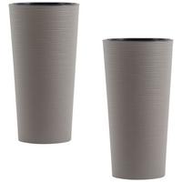 Übertopf-Set Grau, 2-teilig - Grau, Basics, Kunststoff (30/57cm) - Siena Garden