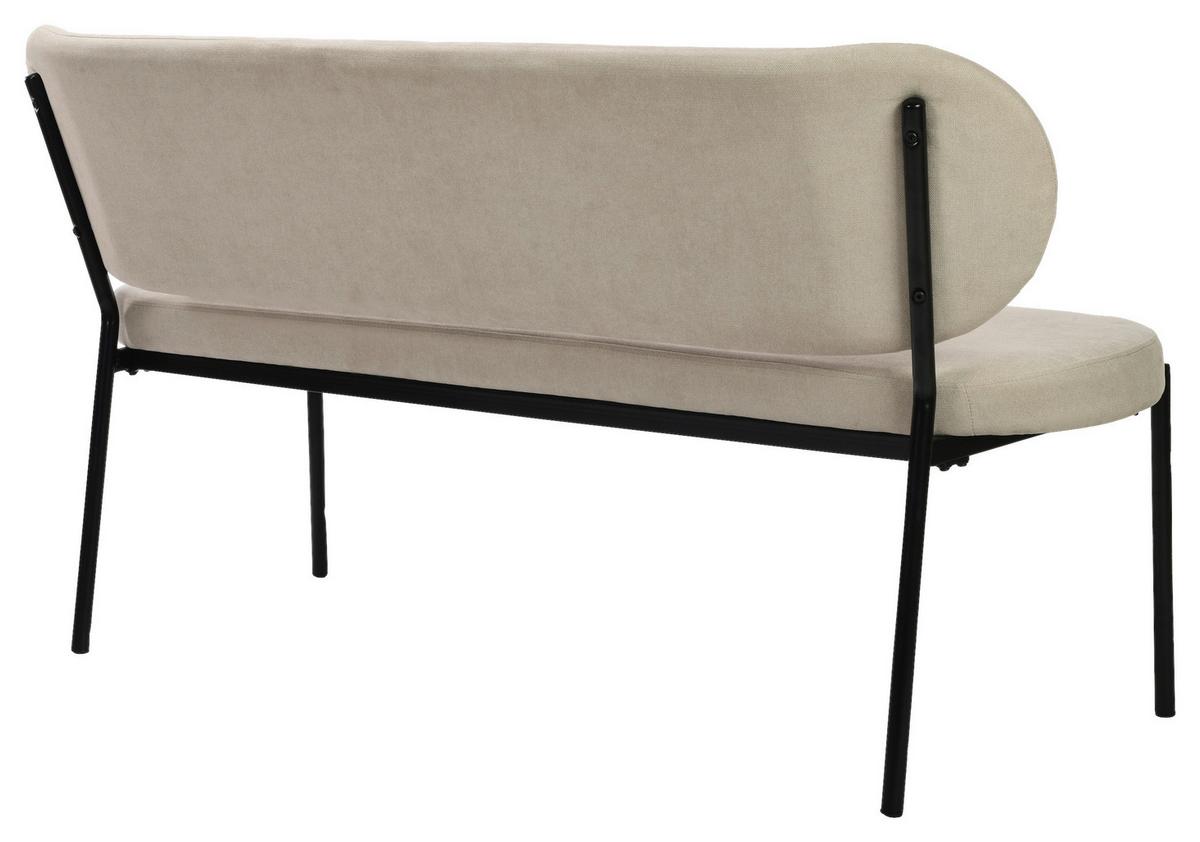 Sitzbank Jersey Taupe/Schwarz - Taupe/Schwarz, Design, Textil/Metall (160/82/62cm) - MID.YOU