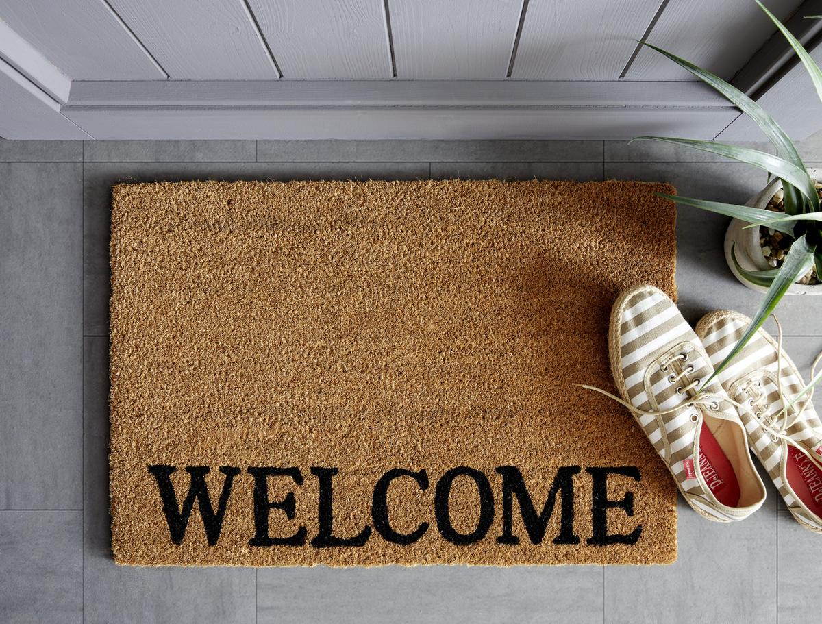 Predpražnik Welcome - naravne barve, tekstil (40/60cm) - Mömax