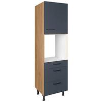 Geräteumbauschrank Easytouch Blau - Blau/Eichefarben, MODERN, Holzwerkstoff/Metall (60/216,6/58cm) - Nobilia
