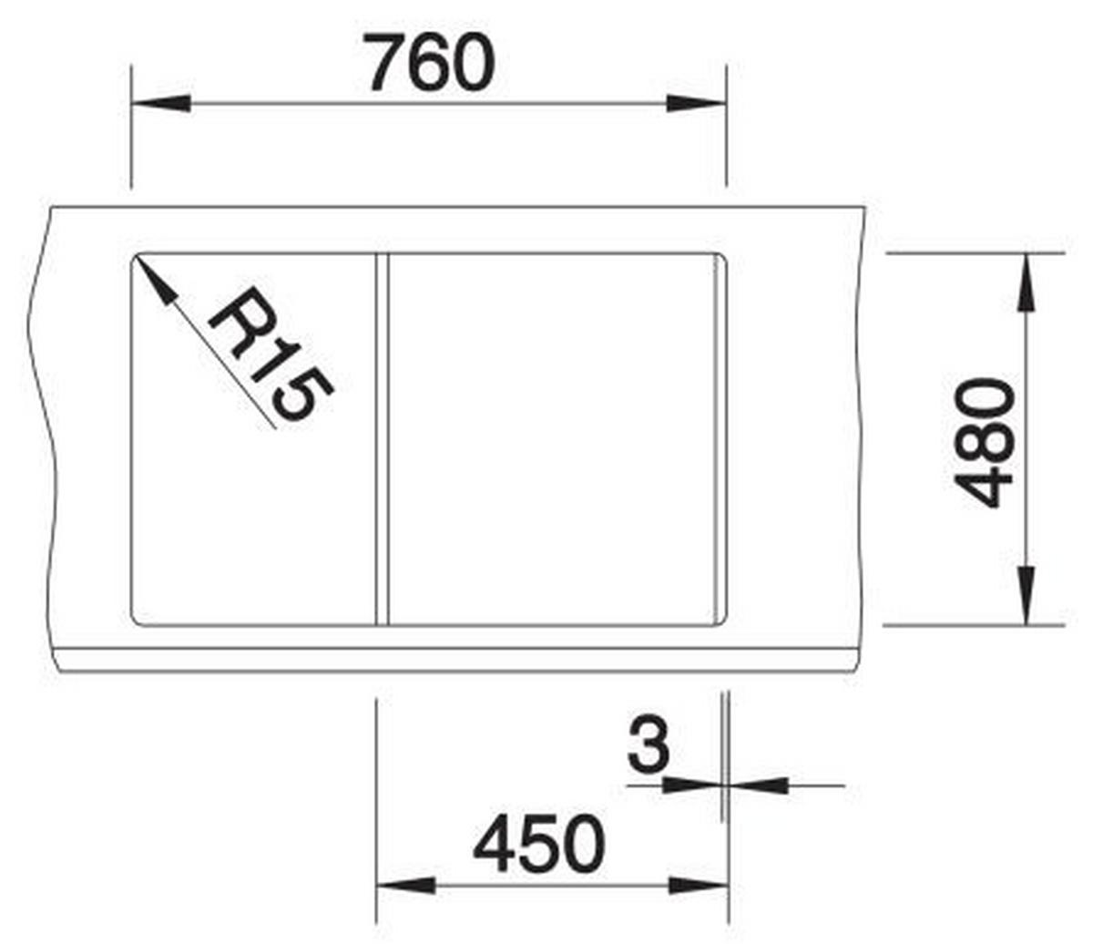 Spüle Metra 45 S Typ:518868 Felsgrau - Grau, MODERN (78/50cm) - Blanco