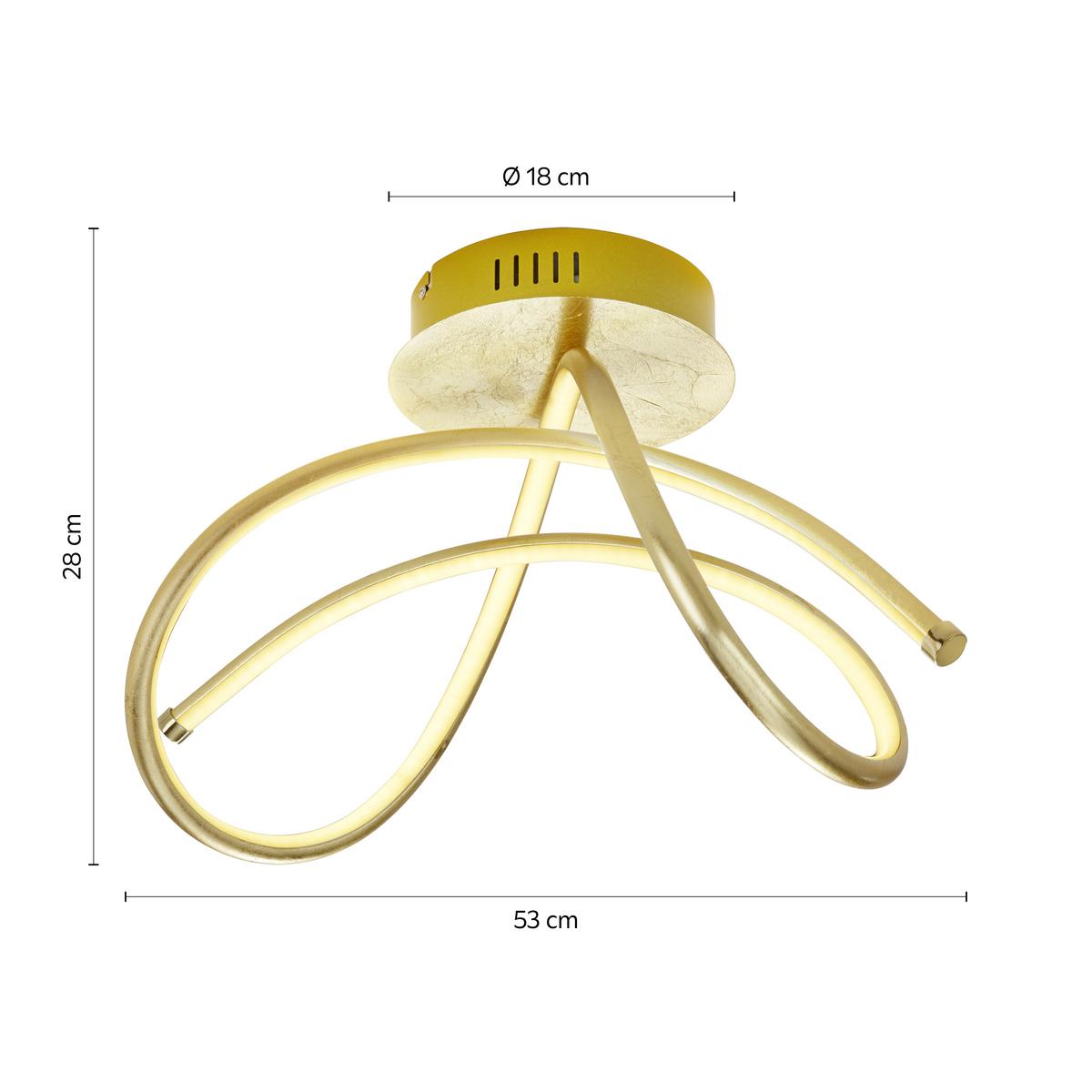 LED-Deckenleuchte Violetta max. 30 Watt - Goldfarben, Kunststoff/Metall (51/28/30cm)