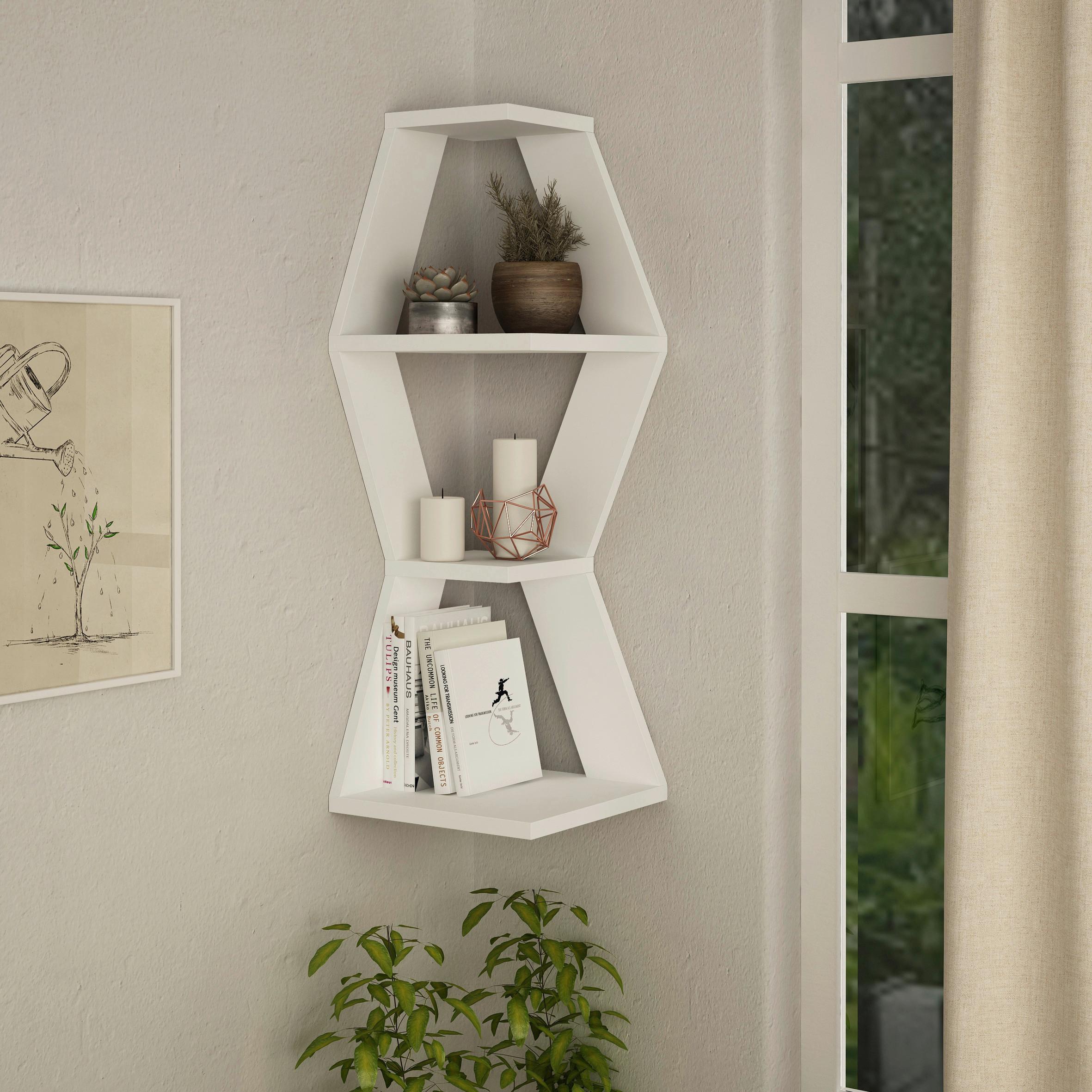 Stenska Polica Sablor - bela, Design, leseni material (30/86/30cm) - Livetastic