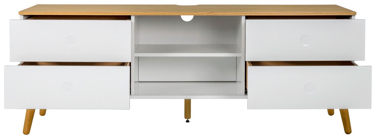 SZAFKA RTV DOT - kolor dębowy/biały, Design, materiał drewnopochodny/drewno (162/60/43cm)