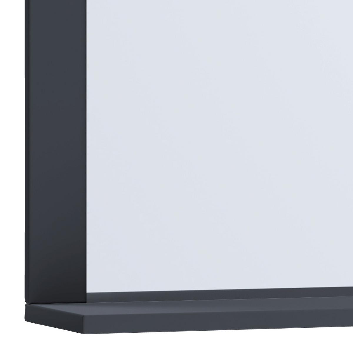 Stensko Ogledalo Lendas, Siva - antracit, Moderno, leseni material (60/55/16,6cm) - MID.YOU