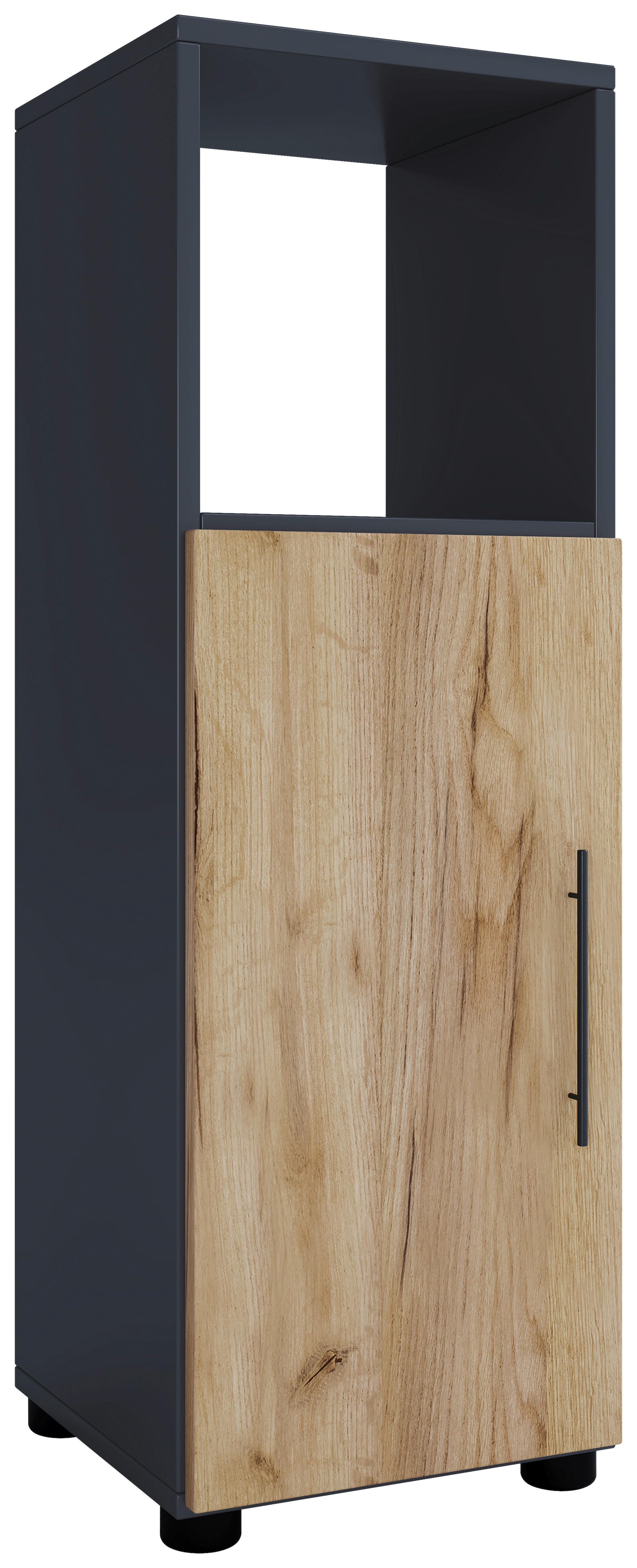 Midischrank Flandu ca. 31x93cm Honigeiche/Schwarz - Honigeiche/Schwarz, MODERN, Holzwerkstoff/Kunststoff (31/93/30cm) - MID.YOU