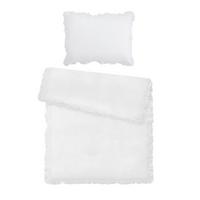 Bettwäsche Rüschen Weiß ca. 140x200cm - Weiß, ROMANTIK / LANDHAUS, Textil (140/200cm) - Zandiara