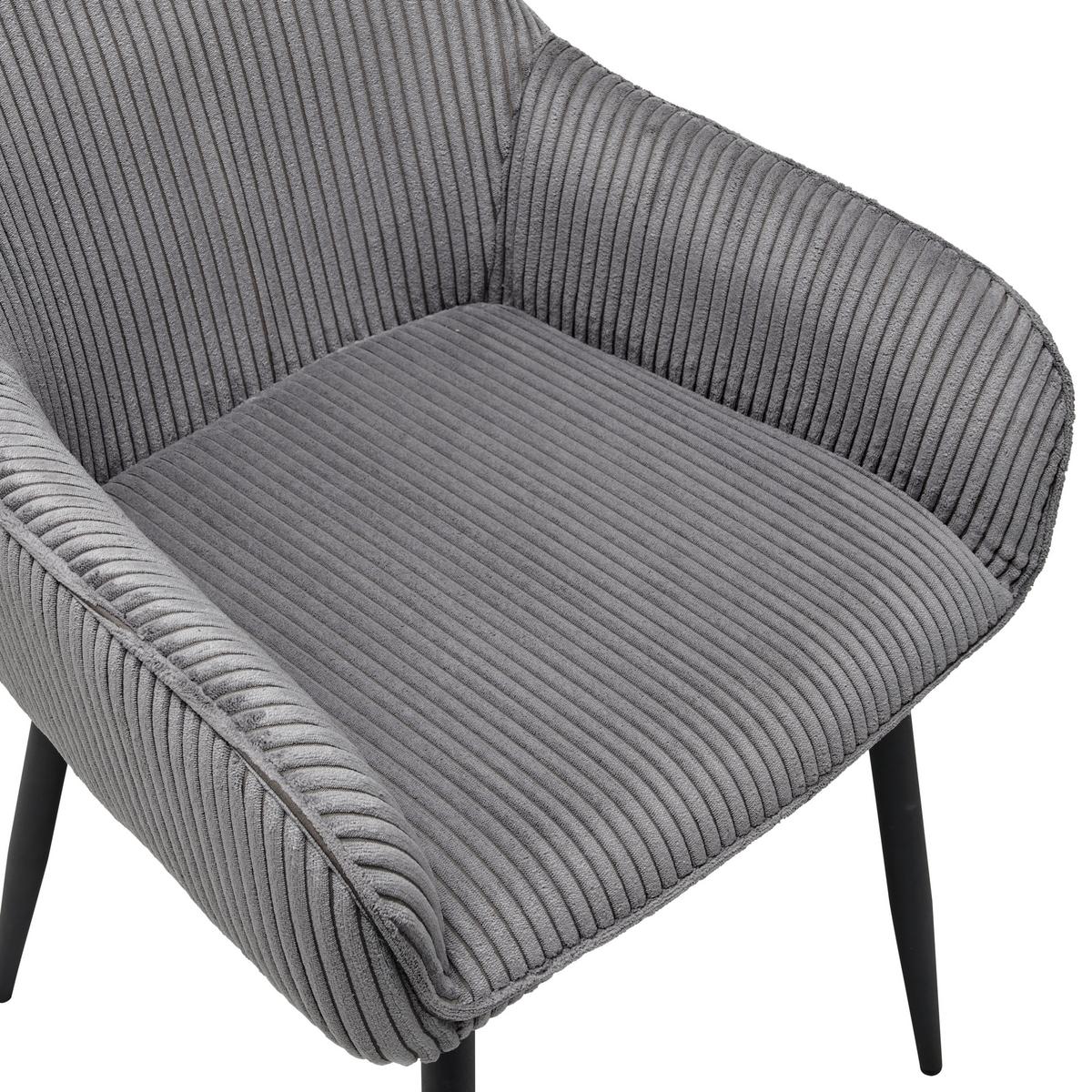 KRZESŁO Z PODŁOKIETNIKAMI KATI - czarny/szary, Lifestyle, metal/tkanina (56/83/62cm) - MID.YOU