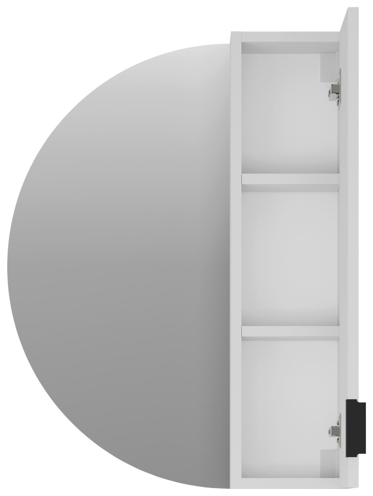 Element S Ogledalom Napoli- Exklusiv- - bijela/crna, Moderno, drvni materijal/metal (60/80/20cm) - Mömax