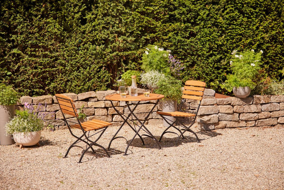 Gartenklappstuhl N05789 Robinienfarben - Robinienfarben/Schwarz, KONVENTIONELL, Holz/Metall (60/87/57cm) - Siena Garden