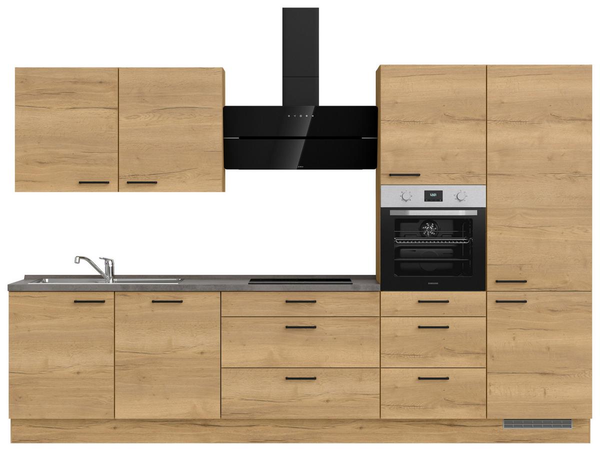 Küchenleerblock Structura High o. Geräte Eiche - Schieferfarben/Eichefarben, MODERN, Holzwerkstoff/Metall (330cm) - Nobilia