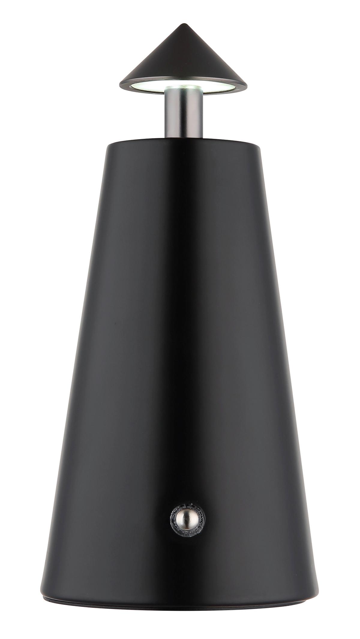 AKKU-TISCHLEUCHTE 21037S LIVA - Weiss/Schwarzchrom, Design, Kunststoff/Metall (9/19cm) - Globo