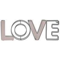 Dekor Felirat Love - rózsaszín/fehér, Romantik / Landhaus, fém (26,3/2,2/9cm) - Modern Living