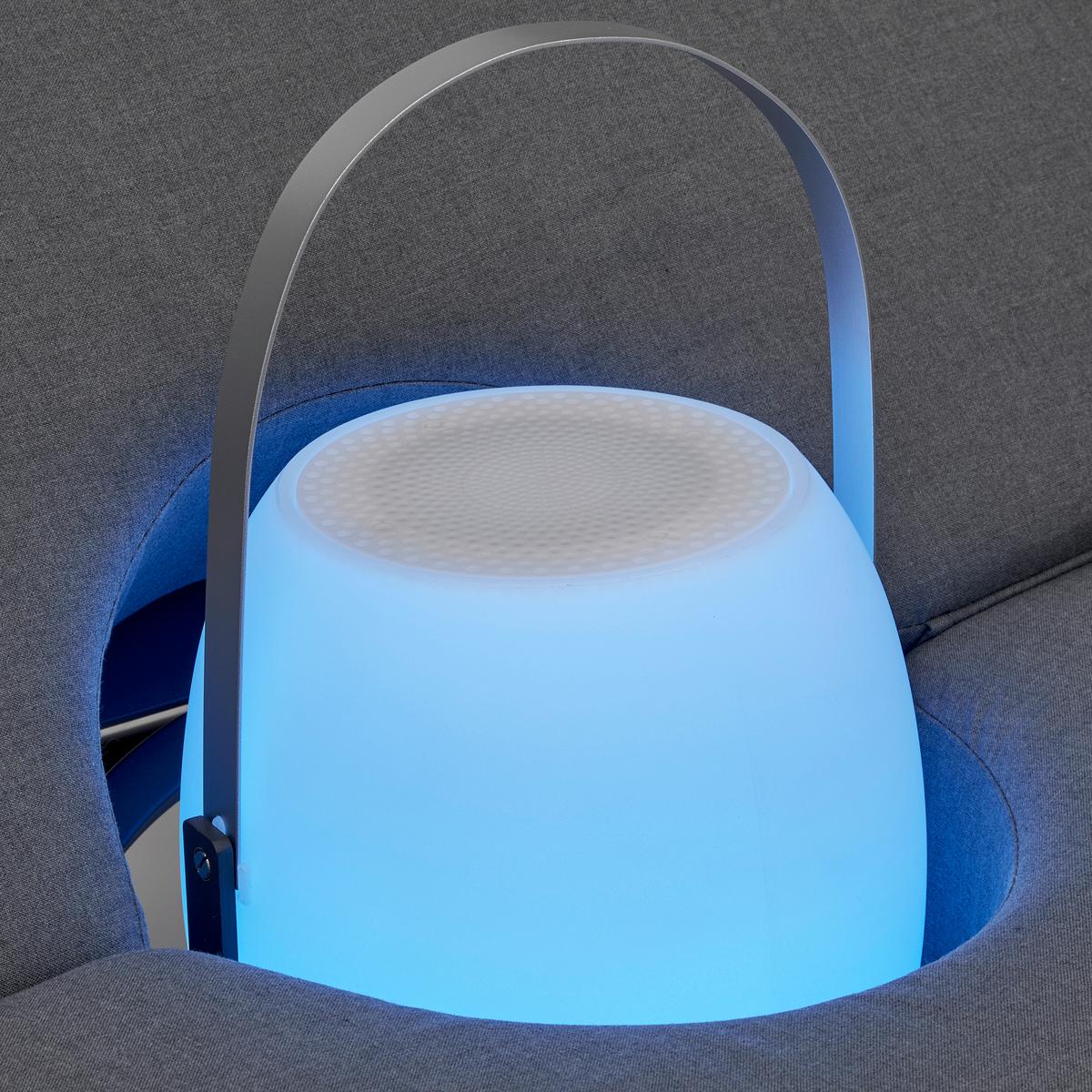 Sonneninsel "Evelina", Outdoorgewebe,inkl LED-Leuchte - Dunkelgrau, Modern, Textil/Metall (130/66cm) - Bessagi Garden