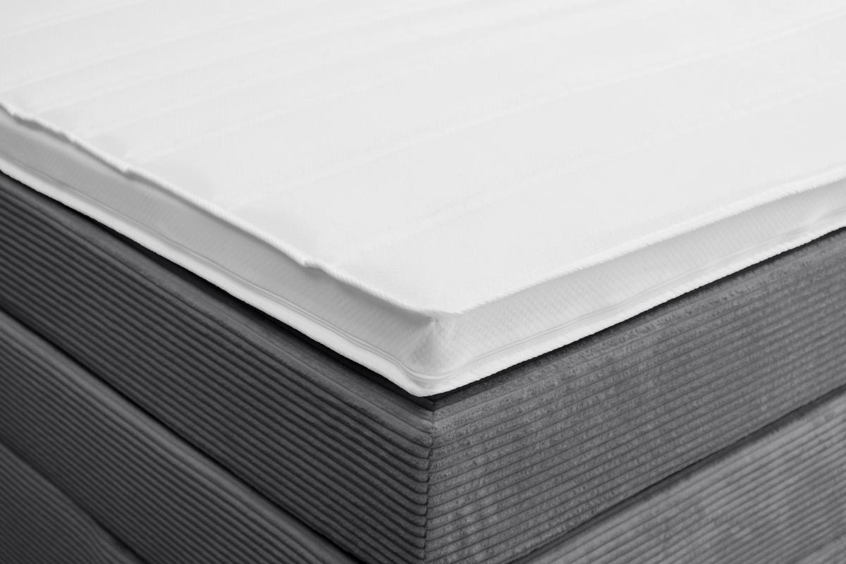 Boxspringbett Malaga ohne Fußteil Grau ca. 180x200cm - Dunkelgrau/Silberfarben, KONVENTIONELL, Holzwerkstoff/Kunststoff (180/200cm) - Premium Living