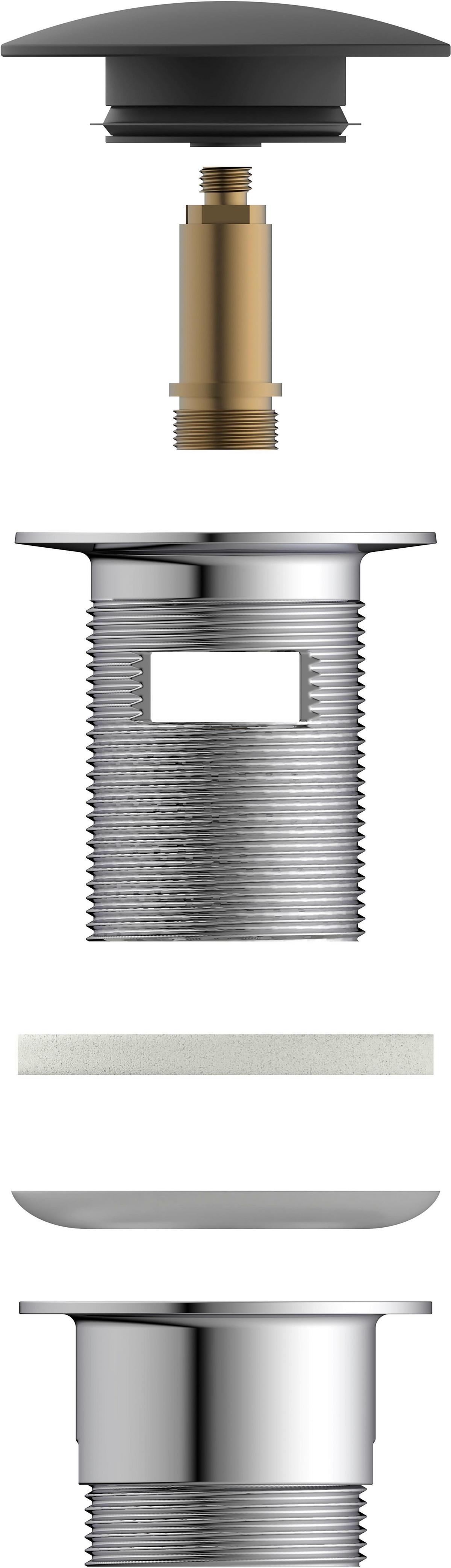 ZAWÓR ODPŁYWOWY 98807420 - czarny/kolor chromowy, Basics, metal (6,5cm) - Schütte
