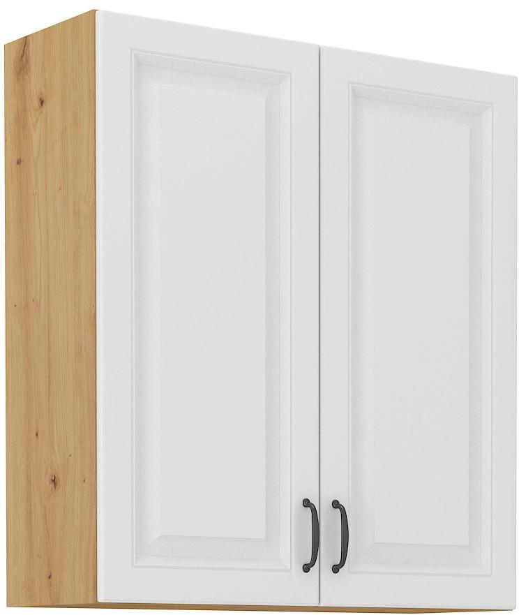 Viseći Elem. 80 2 Vrata/3 Pol. Stilo - bijela/hrast Artisan, Moderno, drvni materijal/metal (80/90/31cm)