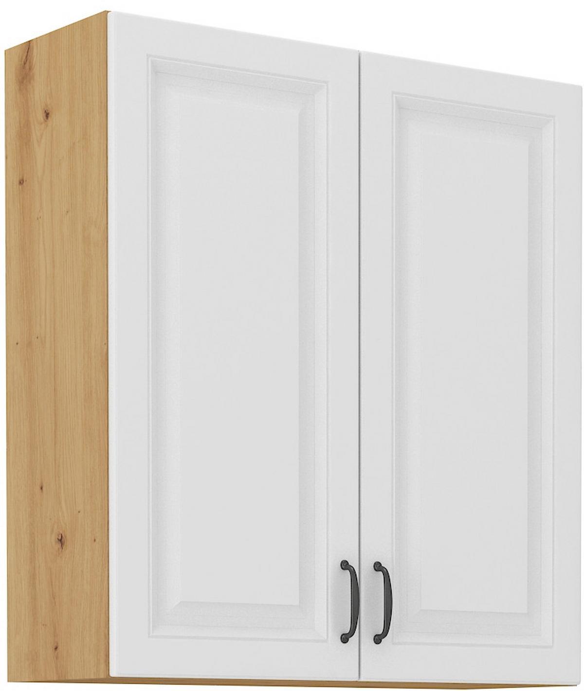 Viseći Elem. 80 2 Vrata/3 Pol. Stilo - bijela/hrast Artisan, Moderno, drvni materijal/metal (80/90/31cm)